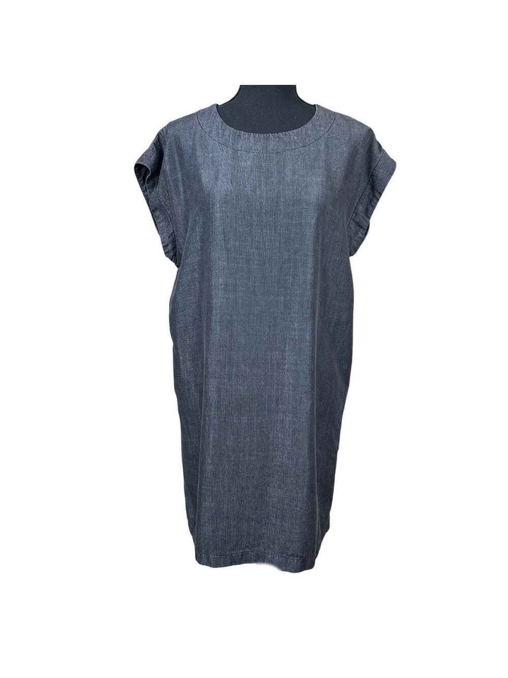 Silk + Steel Gray Tencel Cap Sleeve Dolman Body Tunic Dress Size 8